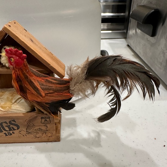 Vintage! Chicken Rooster Babies In A Hen House. ♥️ chicken 🐔 🐓REAL LIKE!!! FIRM! - Picture 2 of 9